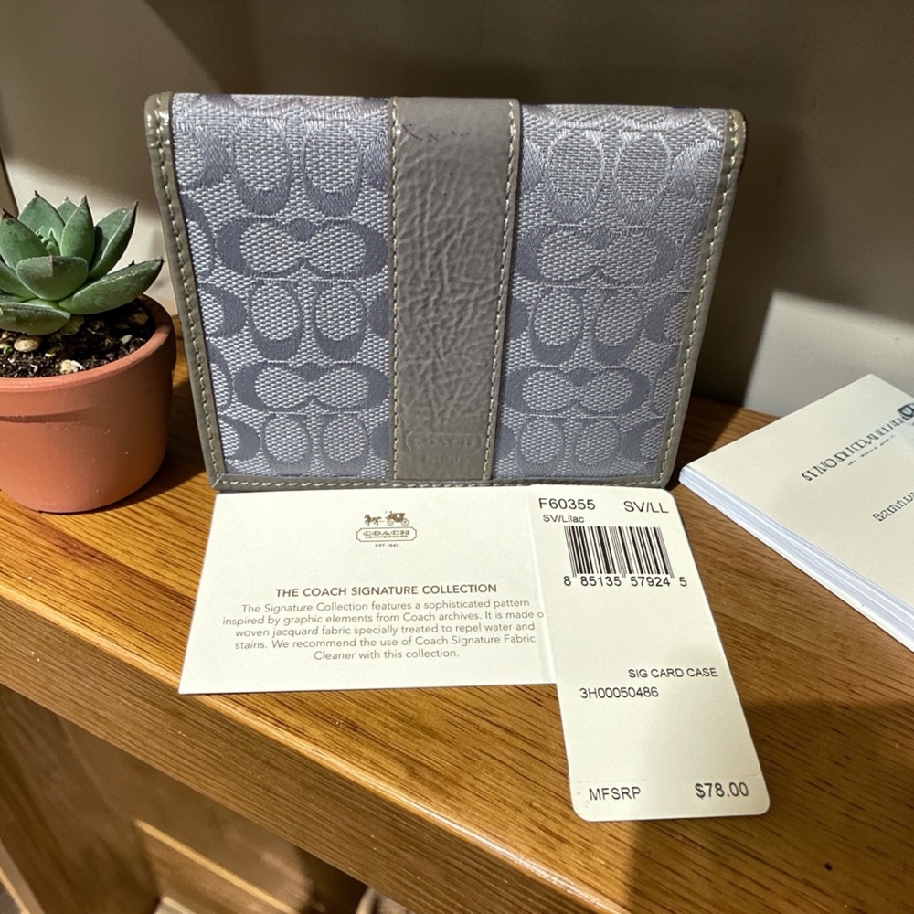 Coach Signature Jacquard Bifold Wallet in Lavender